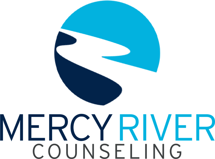 Mercy River Counseling logo: a river winding through a circle.